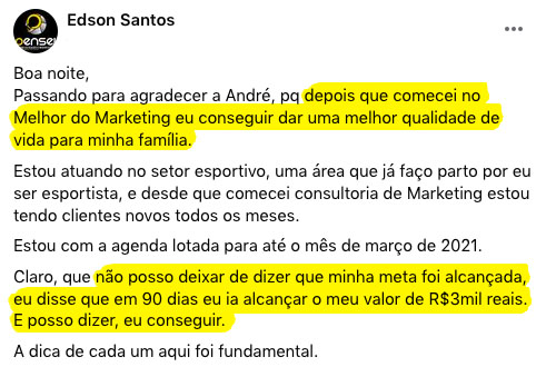 Depoimento e Resultado Profissao Consultor 10