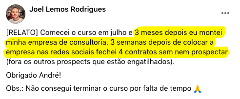 Depoimento e Resultado Profissao Consultor 8